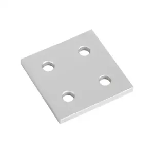 FATH 151047 Square Flat Plate, Silver, 4 Holes, Anodized Aluminum, Slot Size 6 | CV7VBM