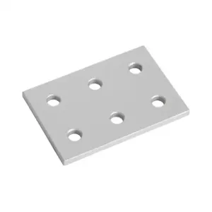 FATH 151048 Rectangular Flat Plate, Silver, 6 Holes, Anodized Aluminum, Slot Size 6 | CV7VBN