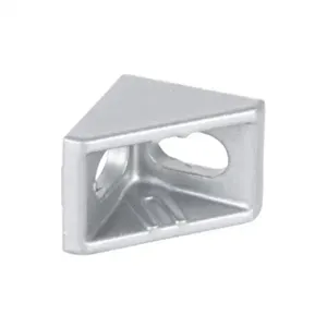 FATH 151059 Angle Bracket, Silver, 90-Deg., 2 Holes, Die-Cast Zinc, Slot Size 6 | CV7DNZ