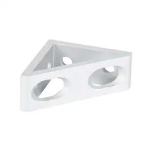 FATH 151064 Corner Bracket, Silver, 90-Deg., 4 Holes, Anodized Aluminum, Slot Size 6 | CV7DPB