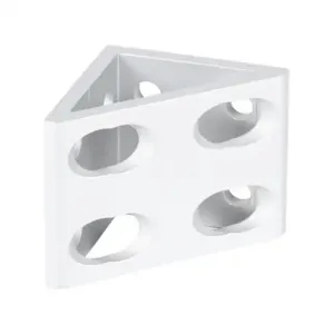 FATH 151066 Inside Corner Bracket, Silver, 90-Deg., 8 Holes, Anodized Aluminum | CV7DPC