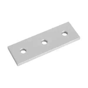 FATH 151111 Straight Flat Plate, Silver, 3 Holes, Anodized Aluminum, Slot Size 8 | CV7VBX