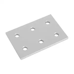 FATH 151114 Rectangular Flat Plate, Silver, 6 Holes, Anodized Aluminum, Slot Size 8 | CV7VCA