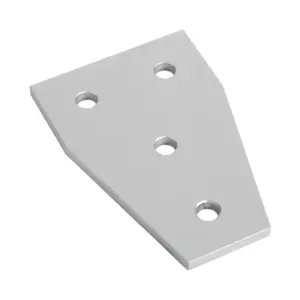 FATH 151118 T-Shaped Flat Plate, Silver, 4 Holes, Anodized Aluminum, Slot Size 8 | CV7VCE