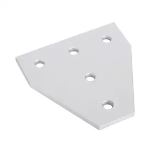 FATH 151119 T-Shaped Flat Plate, Silver, 5 Holes, Anodized Aluminum, Slot Size 8 | CV7VCF