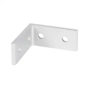 FATH 151128 Corner Bracket, Silver, 90-Deg., 4 Holes, Anodized Aluminum, Slot Size 8 | CV7DPH