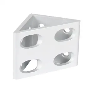 FATH 151131 Inside Corner Bracket, Silver, 90-Deg., 8 Holes, Anodized Aluminum | CV7DPK