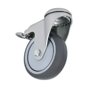 FATH 151134 Swivel Caster, Silver/Gray, Thermoplastic Polyurethane/Nylon/Steel | CV7FBU