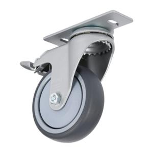 FATH 151137 Swivel Caster, Silver/Gray, Thermoplastic Polyurethane/Nylon/Steel | CV7FBW