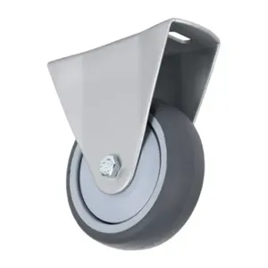 FATH 151138 Fixed Caster, Silver/Gray, Thermoplastic Polyurethane/Nylon/Steel | CV7FBX