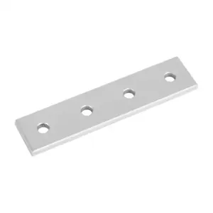 FATH 151190 Straight Flat Plate, Silver, 4 Holes, Anodized Aluminum, Slot Size 8 | CV7VCL