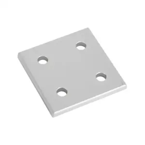 FATH 151191 Square Flat Plate, Silver, 4 Holes, Anodized Aluminum, Slot Size 8 | CV7VCM