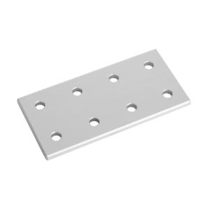 FATH 151192 Rectangular Flat Plate, Silver, 8 Holes, Anodized Aluminum, Slot Size 8 | CV7VCN