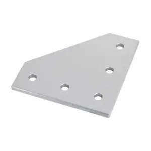 FATH 151219 Flat Plate, Silver, 5 Holes, Anodized Aluminum, Slot Size 8 | CV7VCR