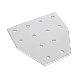 FATH 151221 T-Shaped Flat Plate, Silver, 12 Holes, Anodized Aluminum, Slot Size 8 | CV7VCT