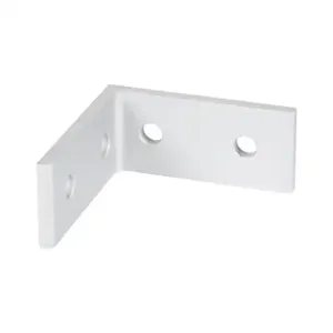 FATH 151224 Corner Bracket, Silver, 90-Deg., 4 Holes, Anodized Aluminum, Slot Size 8 | CV7DPT