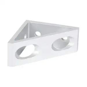 FATH 151227 Corner Bracket, Silver, 90-Deg., 4 Holes, Anodized Aluminum, Slot Size 8 | CV7DPW