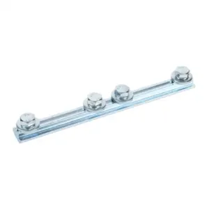 FATH 151248 Connecting Strip, Silver, Zinc Plated Steel, Slot Size 10 | CV7ZWF