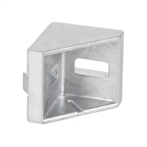 FATH 151251 Angle Bracket, Silver, 90-Deg., 2 Holes, Die-Cast Aluminum, Slot Size 10 | CV7DPY