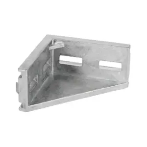 FATH 151252 Angle Bracket, Silver, 90-Deg., 4 Holes, Die-Cast Aluminum, Slot Size 10 | CV7DPZ