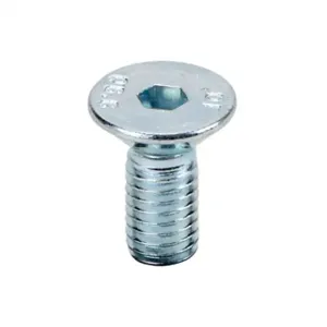 FATH 161077 Flat Head Socket Cap Screw, Silver, M5-0.8 x 12mm, Zinc Plated Steel, Pack Of 10 | CV7YFN