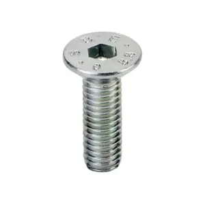 FATH 161081 Flat Head Socket Cap Screw, Silver, M6-1.0 x 20mm, Zinc Plated Steel, Pack Of 10 | CV7YFR