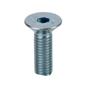 FATH 161086 Flat Head Socket Cap Screw, Silver, M8-1.25 x 25mm, Zinc Plated Steel, Pack Of 10 | CV7YFX