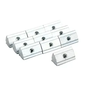 FATH 161119 Roll-In Nut, Silver, M4-0.7, Zinc Plated Steel, Slot Size 8, Pack Of 10 | CV7UJM