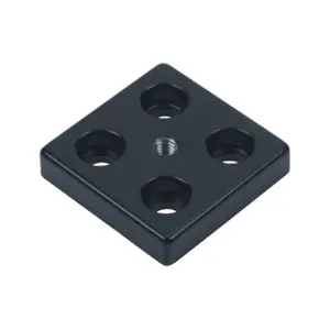 FATH 162943 Transport/Base Plate, Black, 60 x 60mm, M8-1.25, Die-Cast Zinc, 8 Slot Size | CV7VDG