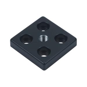 FATH 162945 Transport/Base Plate, Black, 60 x 60mm, M12-1.75, Die-Cast Zinc, 8 Slot Size | CV7VDJ