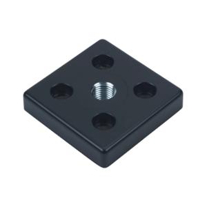 FATH 162949 Transport/Base Plate, Black, 80 x 80mm, M16-2.0, Die-Cast Zinc, 8 Slot Size | CV7VDN