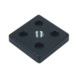 FATH 162949 Transport/Base Plate, Black, 80 x 80mm, M16-2.0, Die-Cast Zinc, 8 Slot Size | CV7VDN