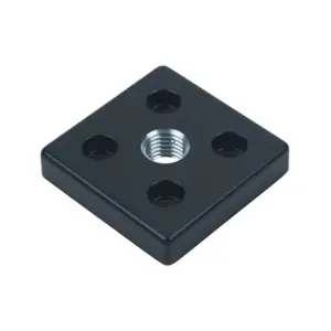 FATH 162950 Transport/Base Plate, Black, 80 x 80mm, M20-2.5, Die-Cast Zinc, 8 Slot Size | CV7VDP