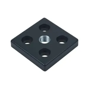 FATH 162954 Transport/Base Plate, Black, 90 x 90mm, M20-2.5, Die-Cast Zinc, 10 Slot Size | CV7VDU