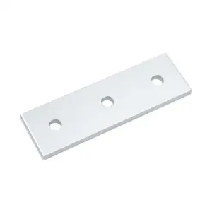 FATH 162987 Straight Flat Plate, Silver, 3 Holes, Anodized Aluminum, Slot Size 10 | CV7VDX