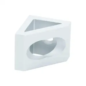 FATH 162989 Gusseted Inside Corner Bracket, Silver, 90-Deg., 2 Holes, Anodized Aluminum | CV7DQG