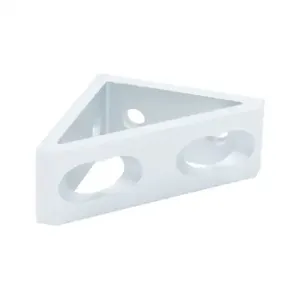 FATH 162990 Corner Bracket, Silver, 90-Deg., 4 Holes, Anodized Aluminum, Slot Size 8 | CV7DQH