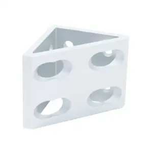 FATH 162992 Inside Corner Bracket, Silver, 90-Deg., 8 Holes, Anodized Aluminum | CV7DQK