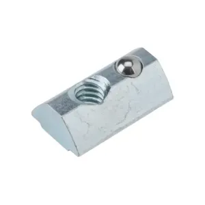 FATH 162997 Roll-In Nut, Silver, 1/4-20 Unc, Zinc Plated Steel, Slot Size 8, Pack Of 10 | CV7UKJ