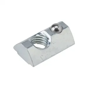 FATH 163002 Roll-In Nut, Silver, M8-1.25, Zinc Plated Steel, Slot Size 8, Pack Of 10 | CV7UKN