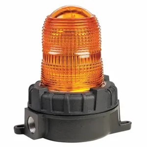 FEDERAL SIGNAL 191XL-S120240A Warning Light, Amber, LED, 120/240VAC, 60000 hr Lamp Life, Screw-on Dome, 60, Glass | CP4YEC 48Z705