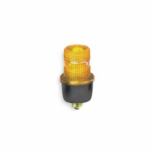 FEDERAL SIGNAL LP3E-120A Low Profile Warning Light, Amber, Strobe Tube, 120V AC, 2.2 Joules, Screw-on Dome | CP4YKG 5WF84