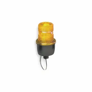 FEDERAL SIGNAL LP3M-120A Low Profile Warning Light, Amber, Strobe Tube, 120V AC, 2.2 Joules, Screw-on Dome | CP4YKH 5WF89