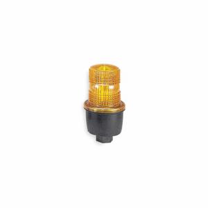 FEDERAL SIGNAL LP3P-120A Low Profile Warning Light, Amber, Strobe Tube, 120V AC, 2.2 Joules, Screw-on Dome | CP4YMC 5WF92