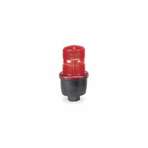 FEDERAL SIGNAL LP3PL-120R Low Profile Warning Light, Red, Steady Burn LED, 120V AC, 8.2 Joules, Screw-on Dome | CP4YLW 2KFE2