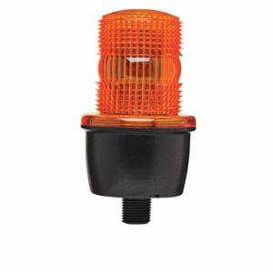 FEDERAL SIGNAL LP3PL-024A Low Profile Warning Light, Amber, Steady Burn LED, 24V DC, 3.2 Joules, Screw-on Dome | CP4YKE 2KFC9