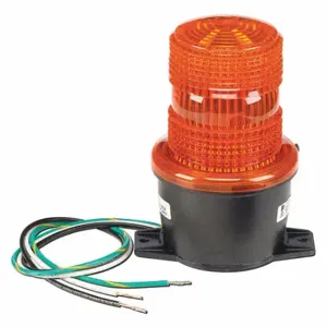 FEDERAL SIGNAL LP3TL-024A Low Profile Warning Light, Amber, Steady Burn LED, 24V DC, 3.2 Joules, Fresnel, 0 | CP4YMD 2KFD3