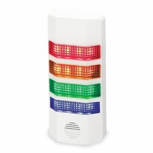 FEDERAL SIGNAL SCB-024QC LED-Turmleuchte, 4 Lichter, Bernstein/Blau/Grün/Rot, Dauerlicht, LED | CP4YAC 5LE18
