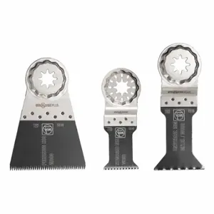 FEIN POWER TOOLS 35222952030 Cutting Blade Set, 3 Blades, Straight Cutting Blade, Metal/Plastic/Wood, 3 PK | CP4YRU 52ND51