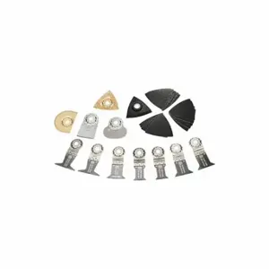 FEIN POWER TOOLS 35222967060 Oscillating Tool Blade Set, 26 Blades, Grout/Metal/Sealant/Wood, Semi-Circular/Straight | CP4ZAV 61VD43